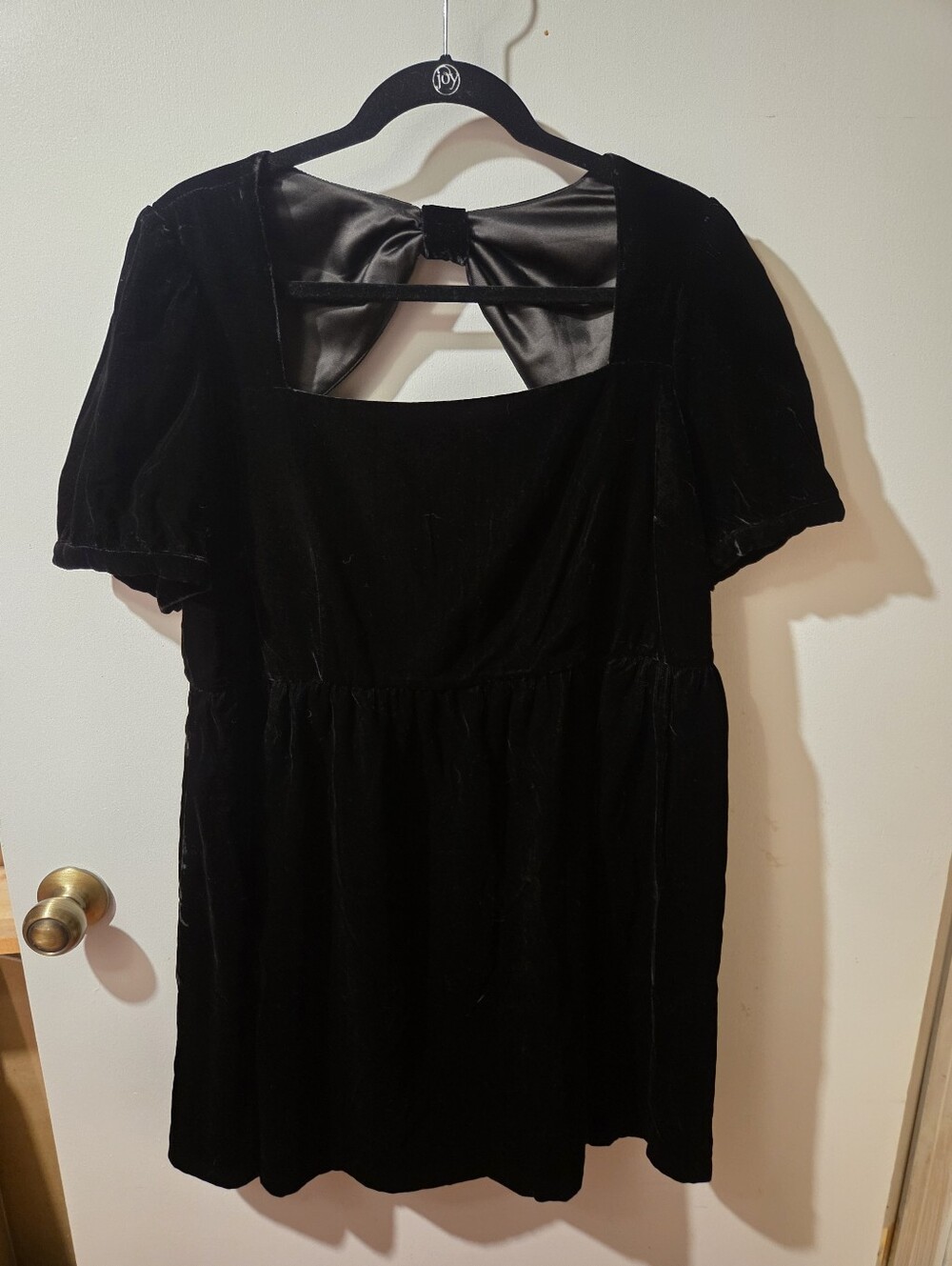Modcloth "Softly Sumptuous" Velvet Bow Puff Sleeve Dress Size 18w